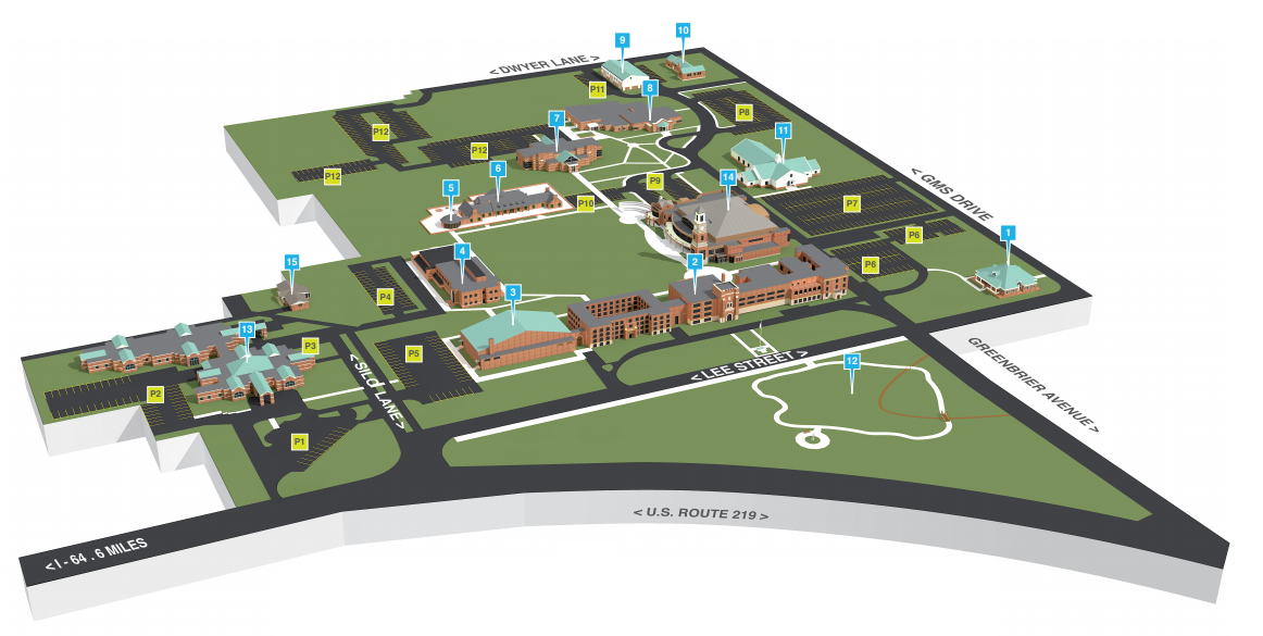 Maps Directions West Virginia School Of Osteopathic Medicine   New Campus Map 121019 (2) 